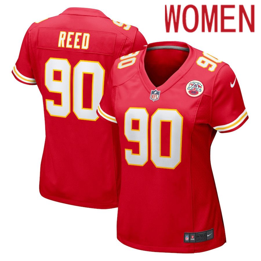 Cheap Women Kansas City Chiefs 90 Jarran Reed Nike Red Game NFL Jersey